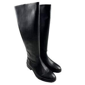 L'intervalle Delorre Leather Riding Boots Black Size EU 40 | US 9